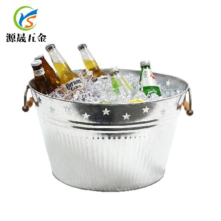 橢圓大號(hào)啤酒桶 創(chuàng)意促銷飲料啤酒冰桶 酒吧雙耳金屬冰桶